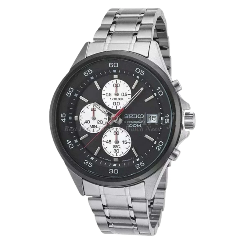 Seiko Silver Stainless Steel Chronograph Date Silver Dial Men's Watch SKS483P1
