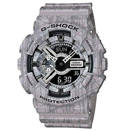Casio GA110SL-8A Men's G-Shock Ana-Digi Black Dial Grey Resin Strap Chrono Dive Watch