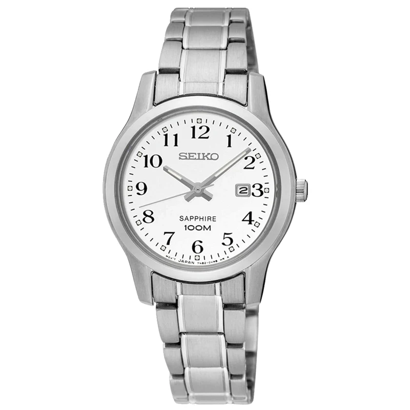 Seiko Quartz Stainless Steel White Dial Ladies Watch SXDG89P1
