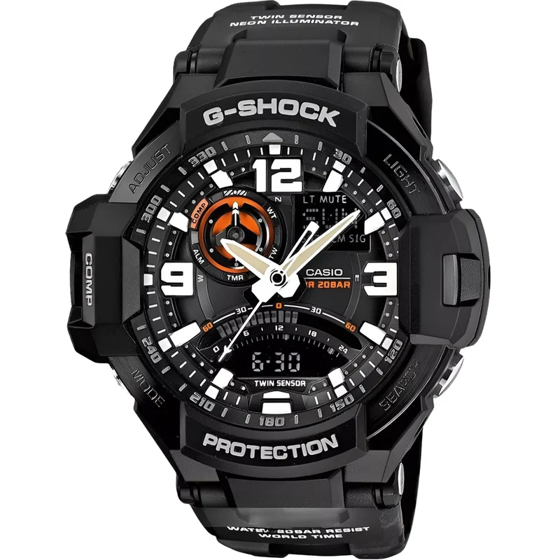 Casio men's Quartz Watch Analogue Display and Resin Strap GA-1000-1AER