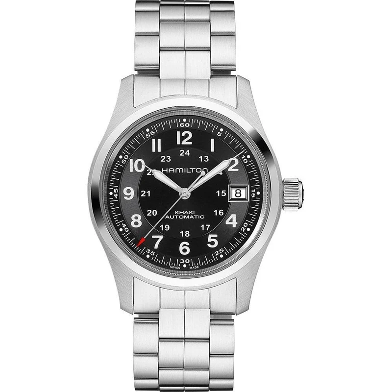 Hamilton Khaki Field 38mm Black Dial Steel Mens Automatic Watch H70455133