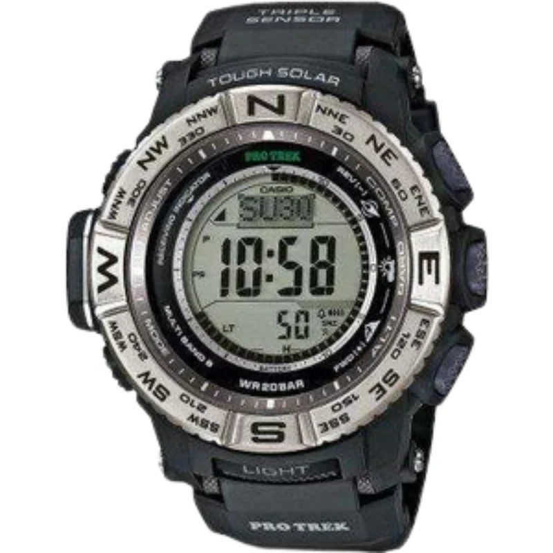 Casio PRO-TREK prw-3500-1e - Watch Men - Automatic - LCD display - black resin strap digital