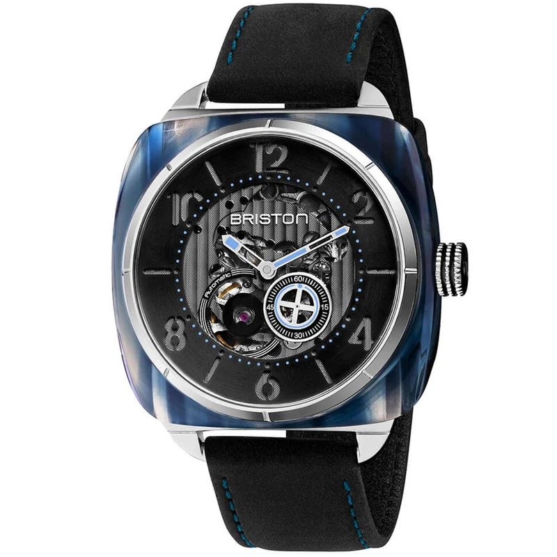 Briston Streamliner Skeleton Black Dial Black Leather Strap 201042.SA.BL.1.CH Men's Watch