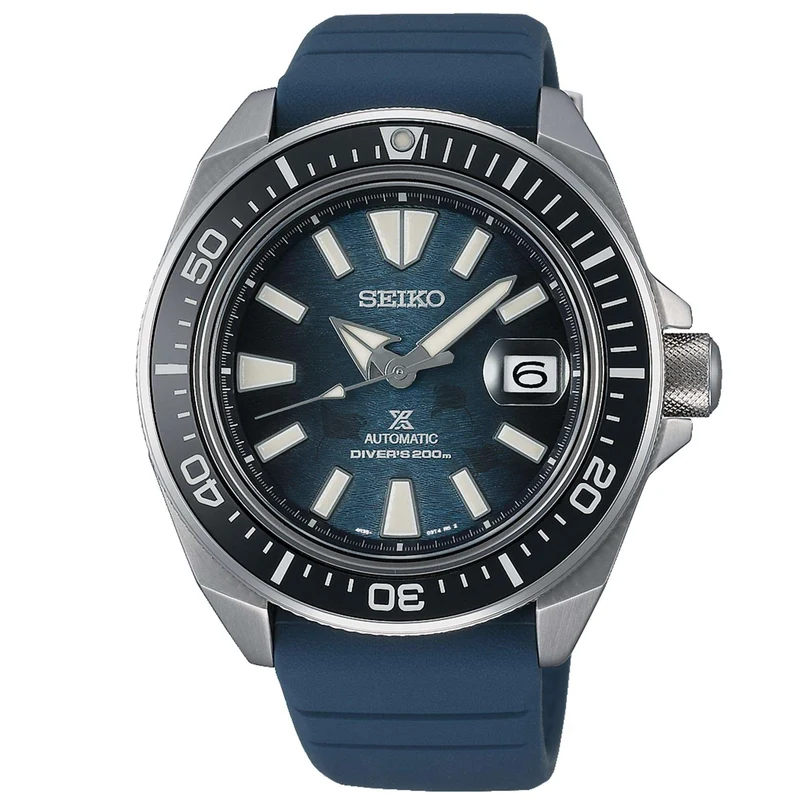 Seiko Prospex Save The Ocean 'King Samurai' Automatic Blue Dial Silicone Strap Men's Watch SRPF79K1