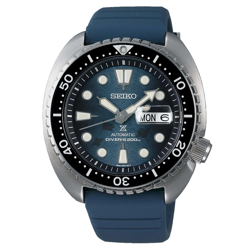 Seiko Prospex Save The Ocean 'King Turtle' Automatic Blue Dial Silicone Strap Men's Watch SRPF77K1