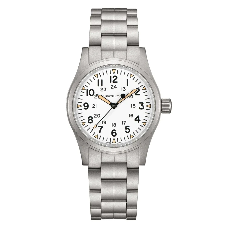 Hamilton Khaki Field 40mm White Dial Steel Mens Mechanical Watch H69439111