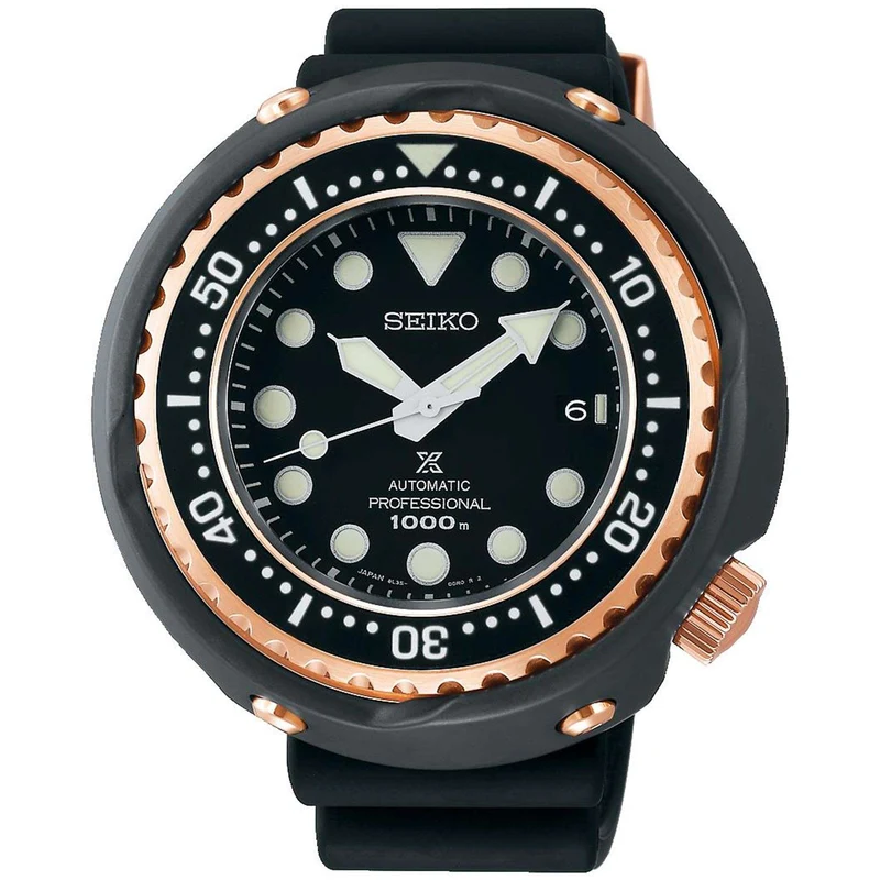 Seiko Prospex Tuna Automatic Black Dial Silicone Strap Men's Watch SLA042J1