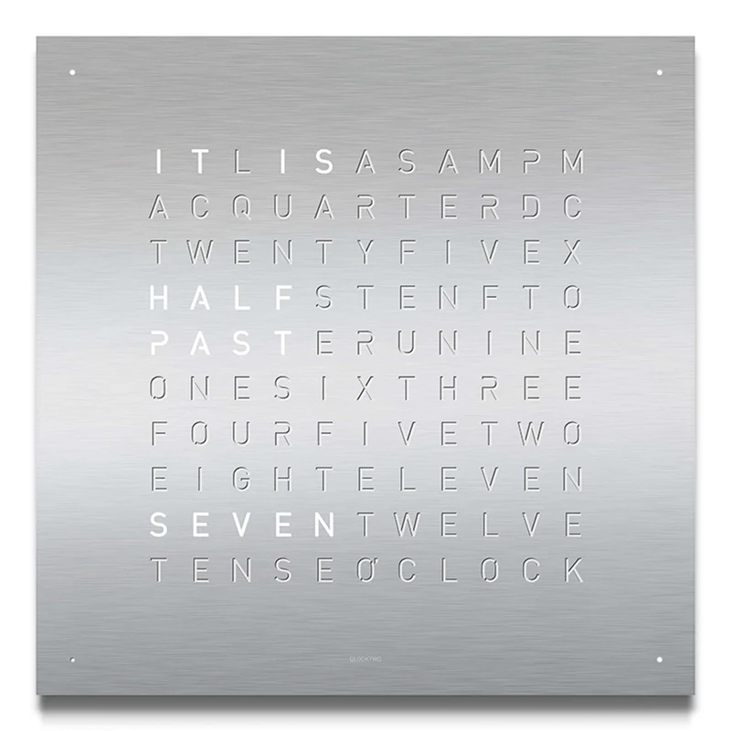 QLOCKTWO Classic Wall Clock Metal QT4ENSS