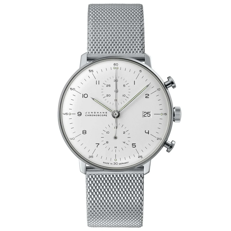 Junghans Max Bill Chronoscope 027/4003.48 Automatic Silver Dial Milanese Bracelet Men's Watch