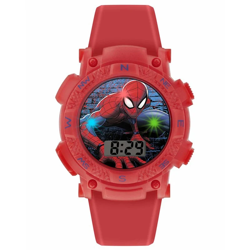 Disney Spiderman Quartz Digital Dial Red Silicone Strap Boys Watch SPD4628
