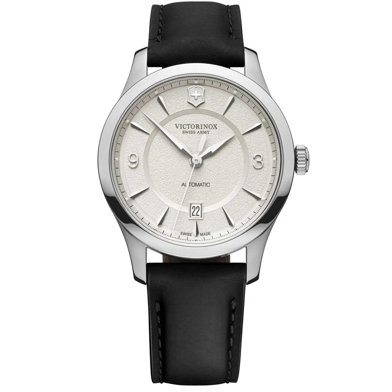 Victorinox Alliance Mechanical White Dial Black Leather Strap Men's Watch 241871