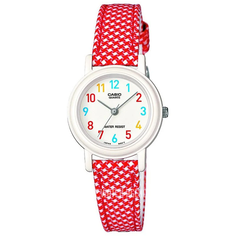 CASIO Children's Quartz Watch with Multicolour Dial Analogue Display and Red Other Strap LQ-139LB-4BER