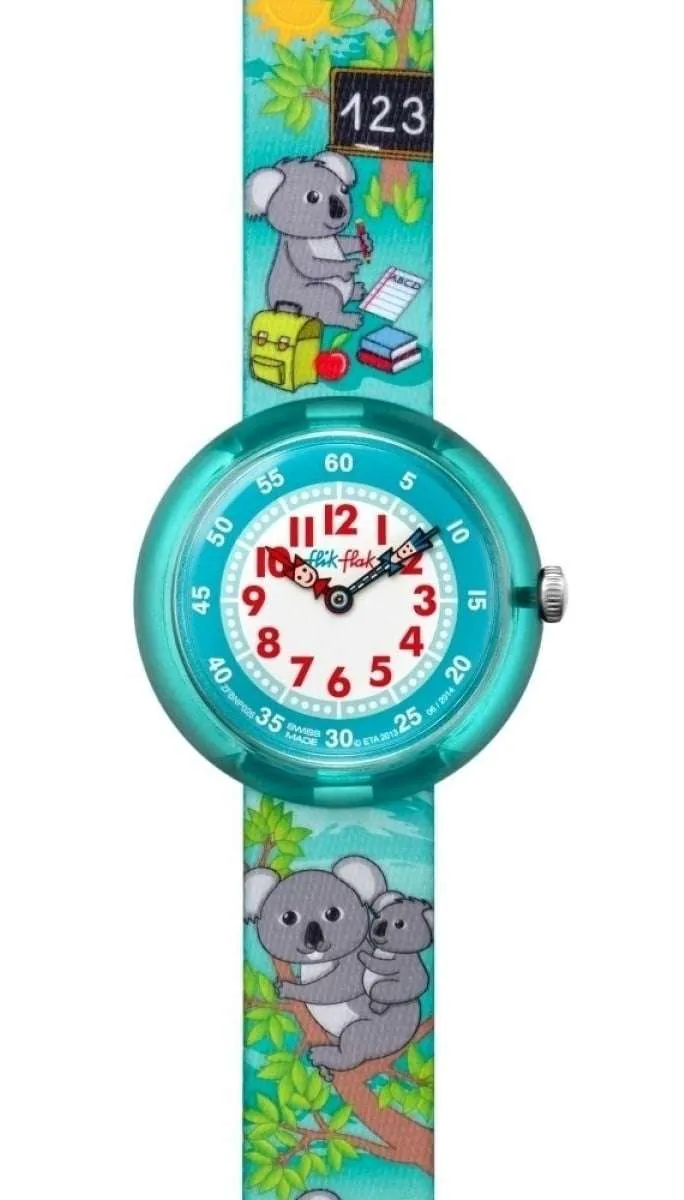 Flik Flak Koala at School Blue Plastic Case Blue Textile Case Kids’ Boys Watch FBNP026