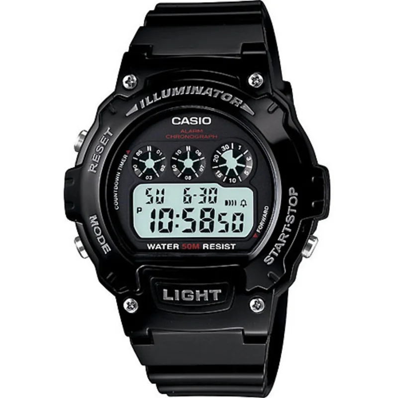 Casio Sport Alarm Chronograph Men's Watch W-214HC-1AVEF