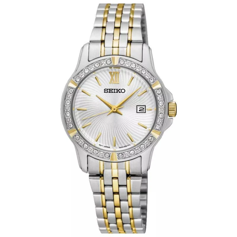 Seiko Two Tone Stainless Steel PVD Gold Plated Diamante Bezel Ladies' Dress Watch