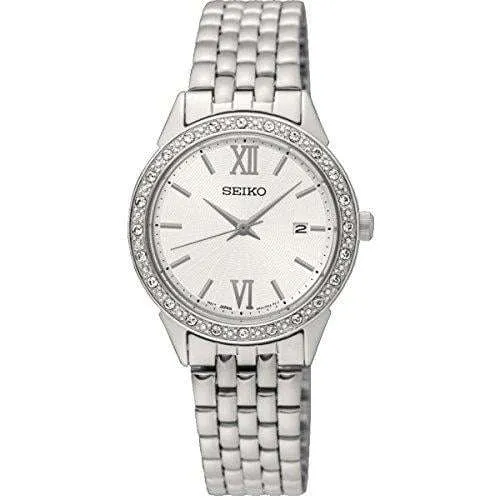 Seiko Stainless Steel Diamante Bezel Ladies' Watch SUR695P1