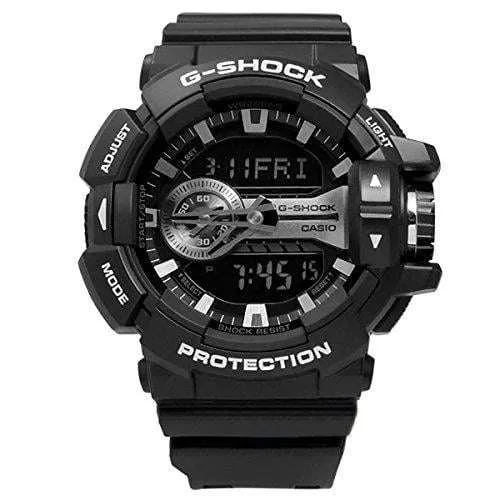 Casio G-Shock Black and Silver-Tone Dial Resin Quartz Men's Watch GA-400GB-1A