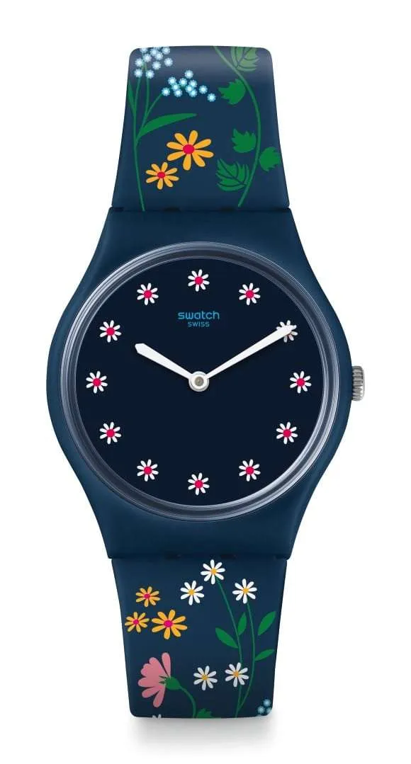 Swatch Navy Flower Carpet Blue Dial Watch GN256