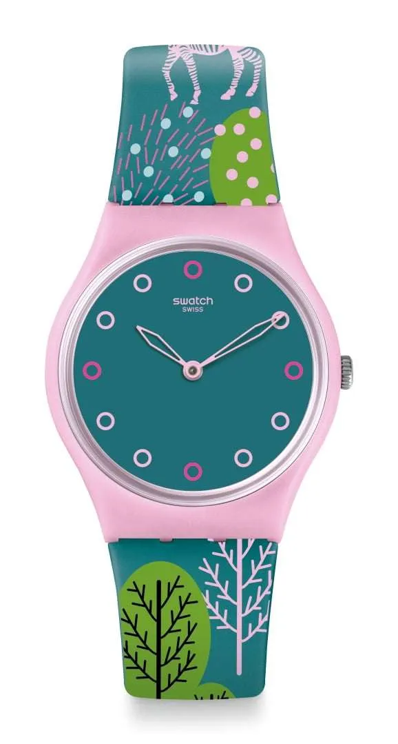 Swatch Hwange Floral Blue Dial Watch GP152