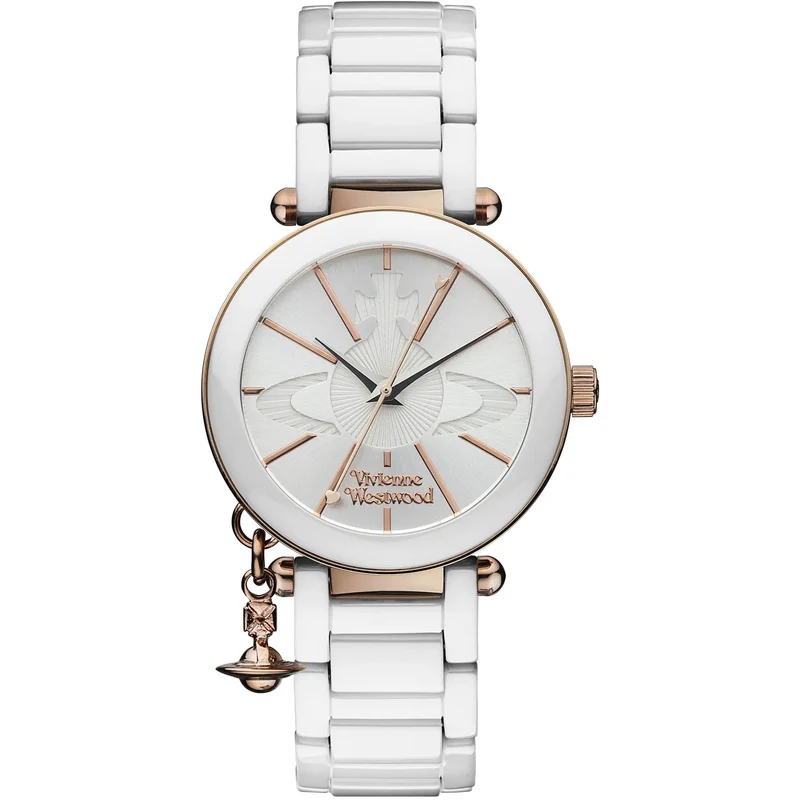 Vivienne Westwood Kensington White Rose Gold Ceramic Ladies’ Watch VV067RSWH