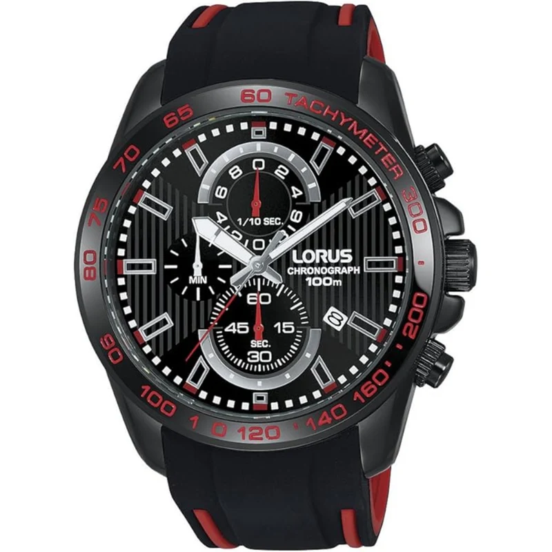 Lorus Sports Black Dial Men's Watch Chronograph RM387CX9