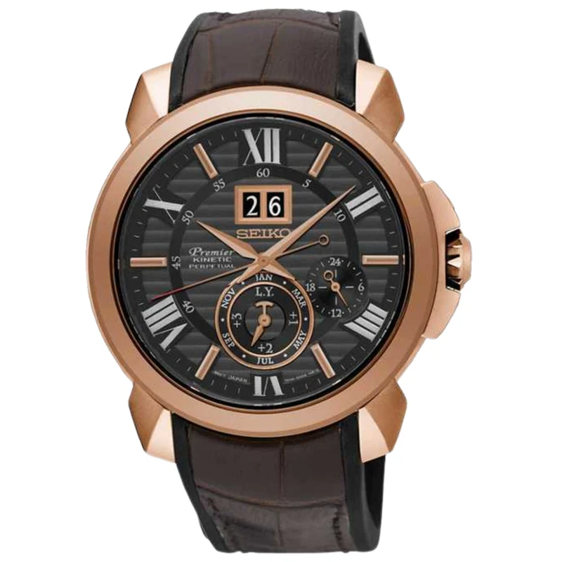 Seiko Premier Kinetic Perpetual Novak Djokovic Special Edition Black Dial Men’s Watch SNP146P1