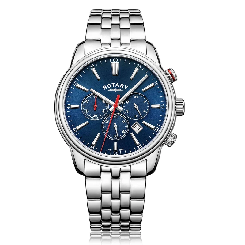 Rotary Monaco Stainless Steel Blue Men’s Chronograph Watch
