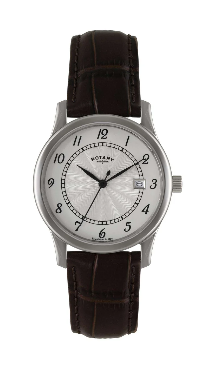 Rotary Classic Stainless Steel Brown Strap Men’s Watch