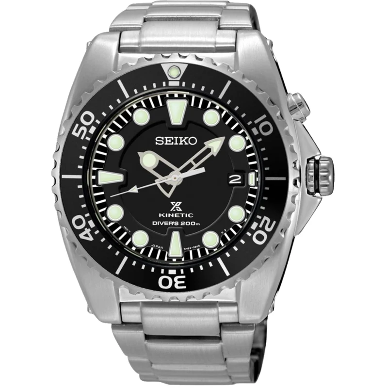 Seiko Prospex Kinetic Stainless Steel Black Dial Diver's Watch SKA761P1
