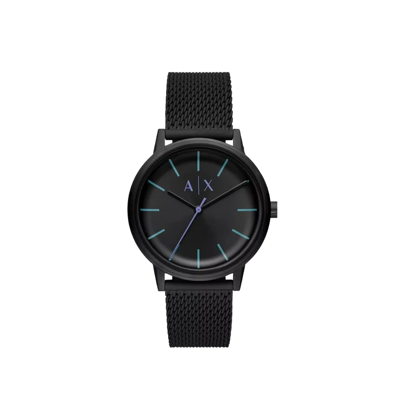 Armani Exchange Quartz Black Dial Steel Mesh Strap Men’s Watch AX2760