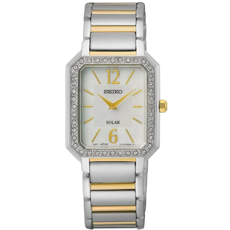 Seiko Essentials 25mm Mother of Pearl Dial Steel Ladies Solar Watch SUP466P1