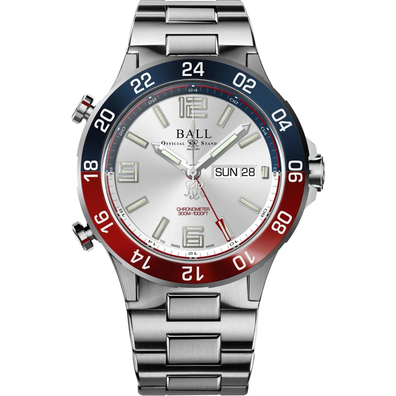 Ball Roadmaster Marine GMT Silver Dial Titanium Strap Men’s Watch DG3222A-S1CJ-SL