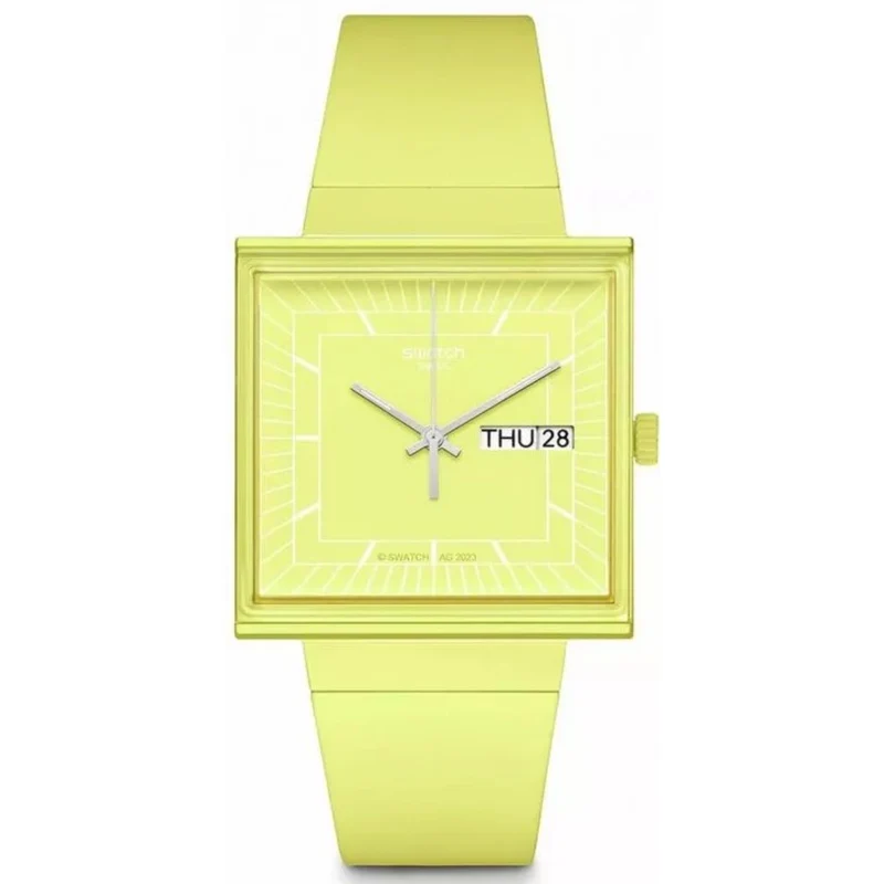 Swatch WHAT IF…LEMON? Quartz Yellow Dial Yellow Biosourced Strap Unisex Watch SO34J700
