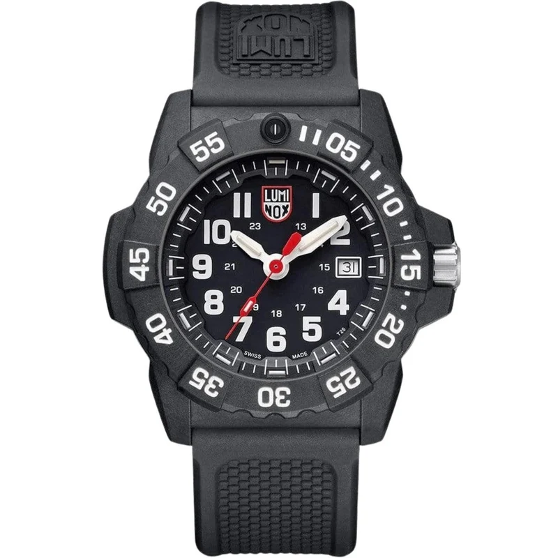 Luminox Navy Seal 3500 Quartz Carbonox Black Dial Black Rubber Strap Men's Watch XS.3501.F