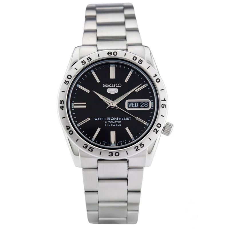 Seiko 5 Automatic Black Dial Stainless Steel Men's Watch SNKE01K1