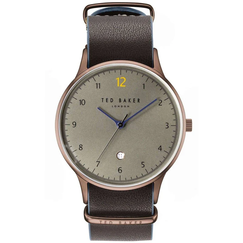 Ted Baker Ethan Quartz Grey Dial Black Leather Strap Men's Watch TE50519005