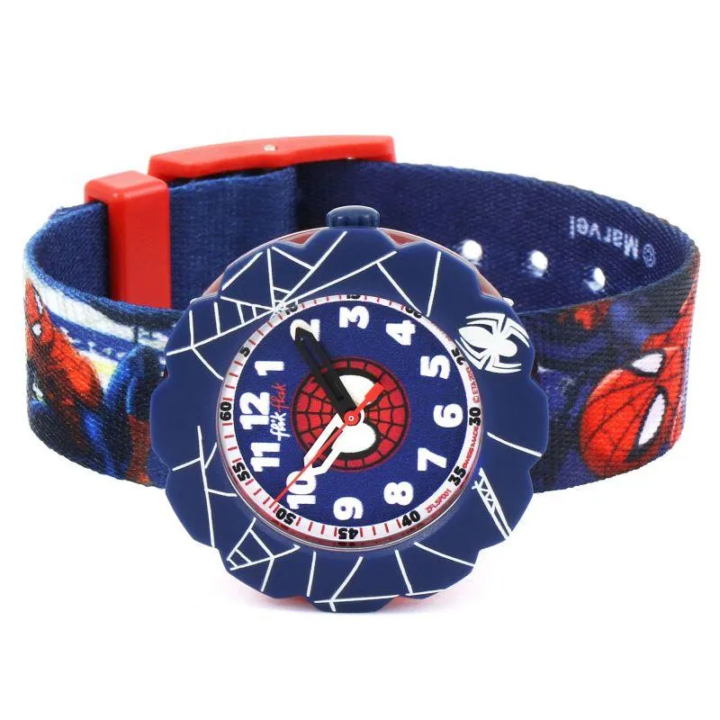 Flik Flak Spider-Cycle Kids Boys Spiderman Watch FLSP001