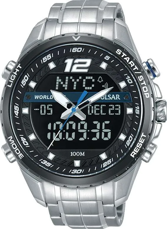 Pulsar Silver Stainless Steel Strap Men's Watch pz4027x1