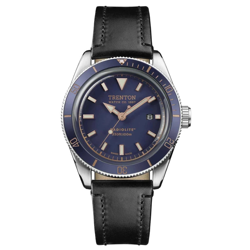 Ingersoll Limited Edition The Trenton Blue Dial Black Leather Strap Quartz Men's Watch T07601