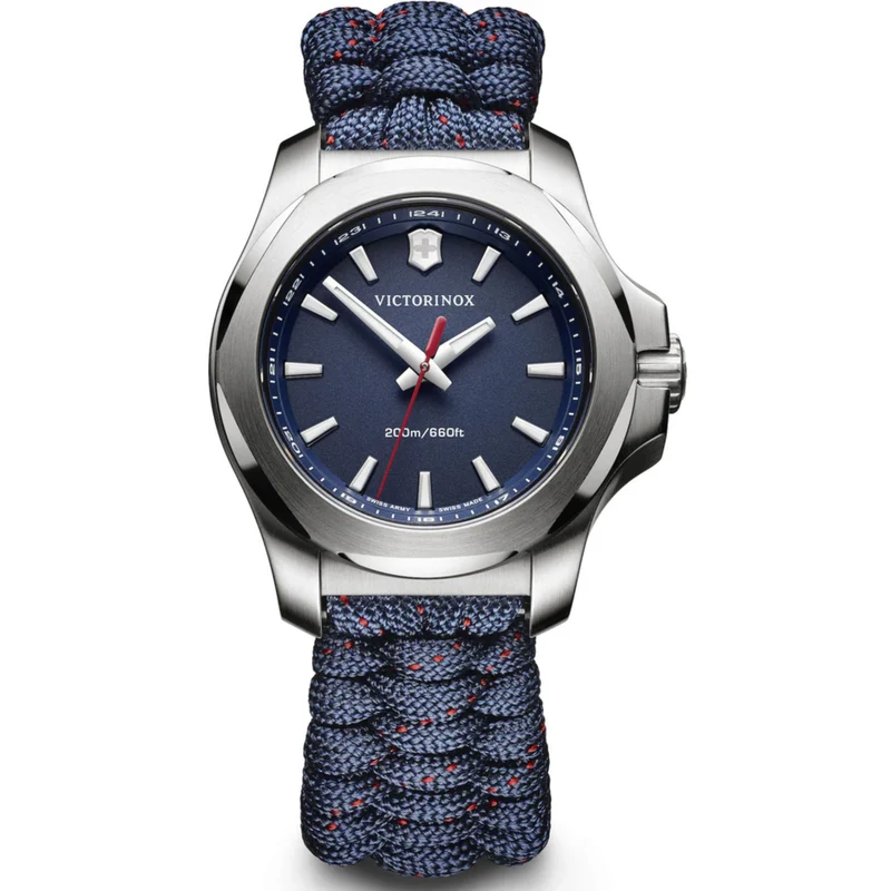 Victorinox I.N.O.X V Blue Paracord Silver Stainless Steel Quartz Ladies Watch 241770