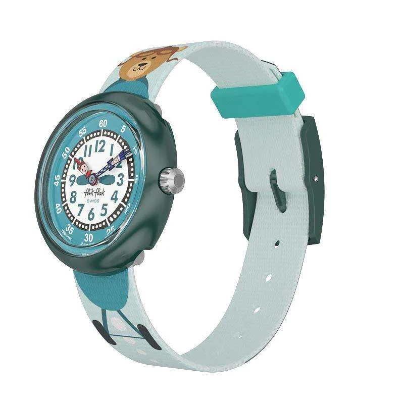 Flik Flak Aerobear Blue Strap and Case Kid's Watch FBNP119