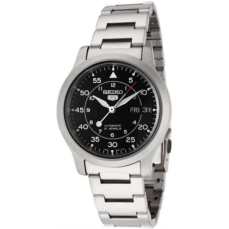 Seiko 5 Automatic Black Dial Stainless Steel Bracelet Men's Watch SNK809K1