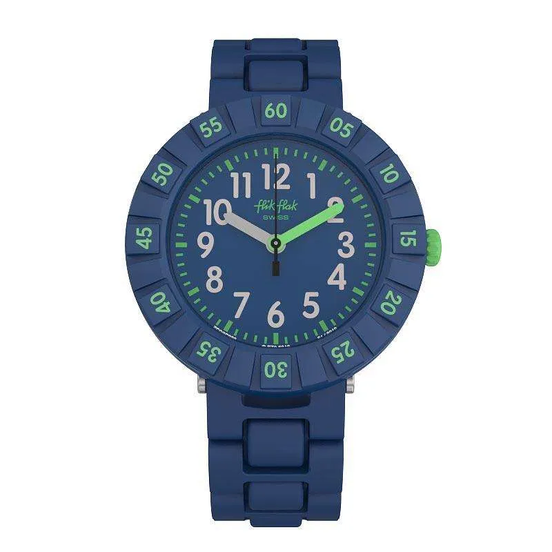 Flik Flak Solo Dark Blue Strap Kid's Watch FCSP086