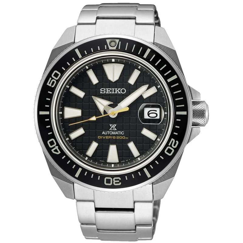 Seiko Prospex King Samurai Automatic Black Dial Silver Steel Bracelet Men's Watch SRPE35K1