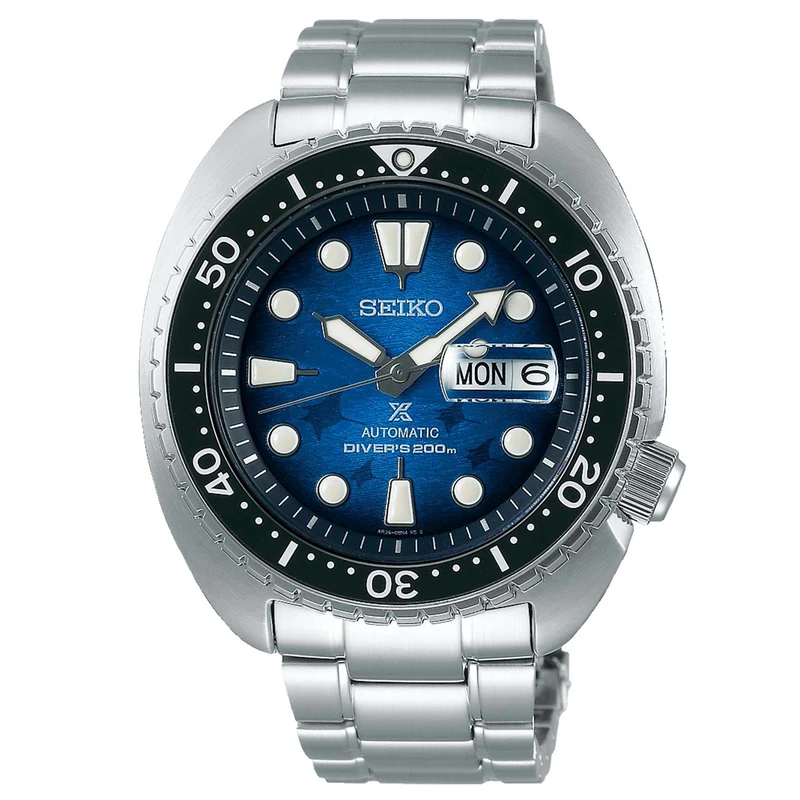 Seiko Prospex Save The Ocean 'King Turtle' Automatic Blue Dial Stainless Steel Bracelet Men's Watch SRPE39K1