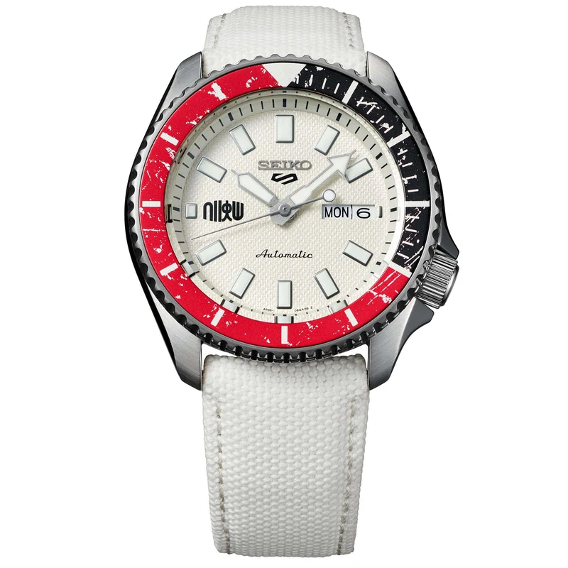 Seiko 5 Sports Street Fighter 'Ryu' Automatic White Dial White Nylon Strap Men's Watch SRPF19K1