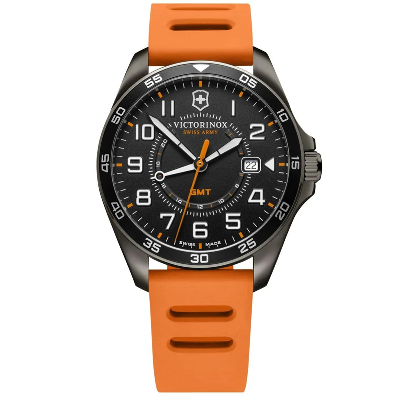 Victorinox Field Force 42mm Black Dial Rubber Mens Quartz Watch 241897
