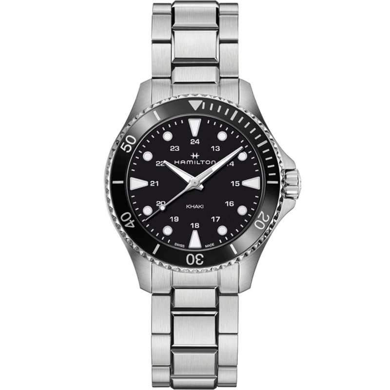 Hamilton Khaki Navy 37mm Black Dial Steel Mens Quartz Watch H82201131