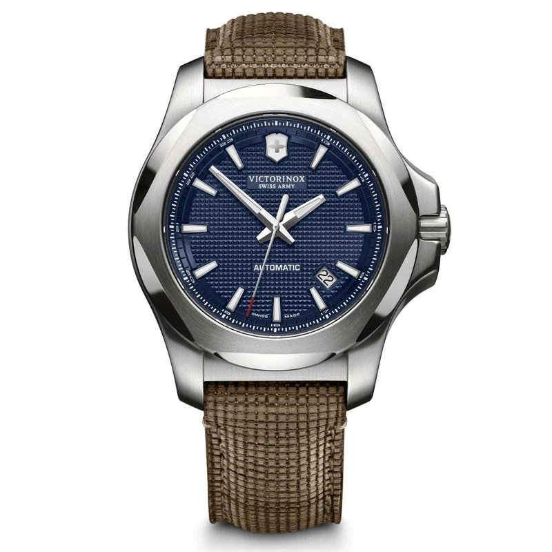 Victorinox Swiss Army I.N.O.X Mechanical Blue Dial Wooden Strap Men's Watch 241834