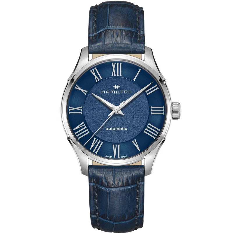 Hamilton Jazzmaster 40mm Blue Dial Leather Mens Automatic Watch H42535640